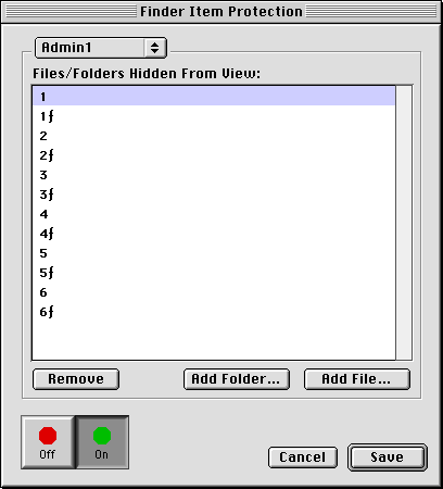 Finder Item Protection Window
