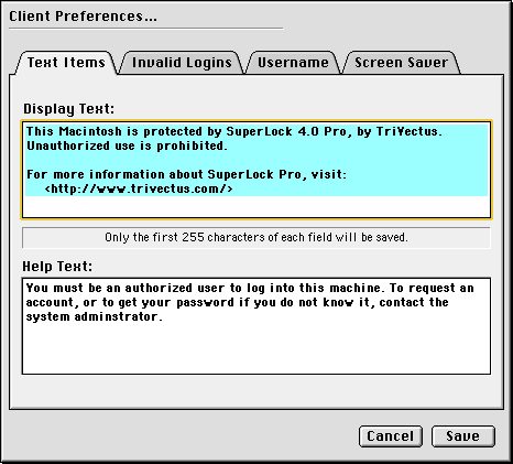 Text Items Pane