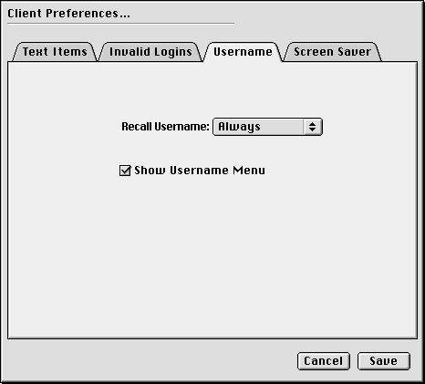 Username Pane